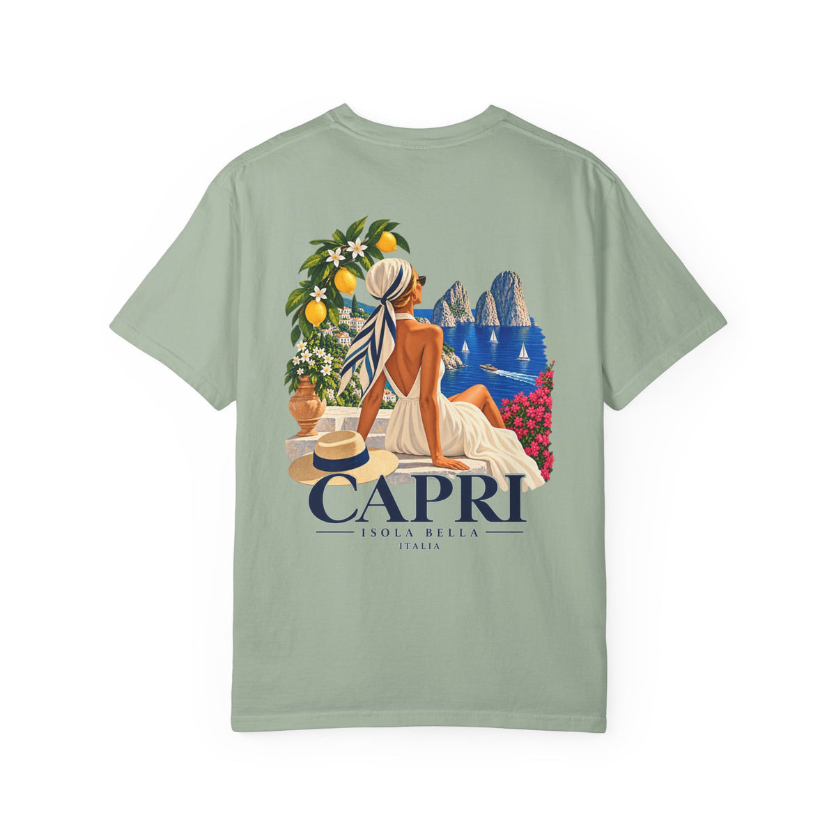 T-Shirt — Capri Vintage Travel Graphic Tee (Capri Isola Bella)