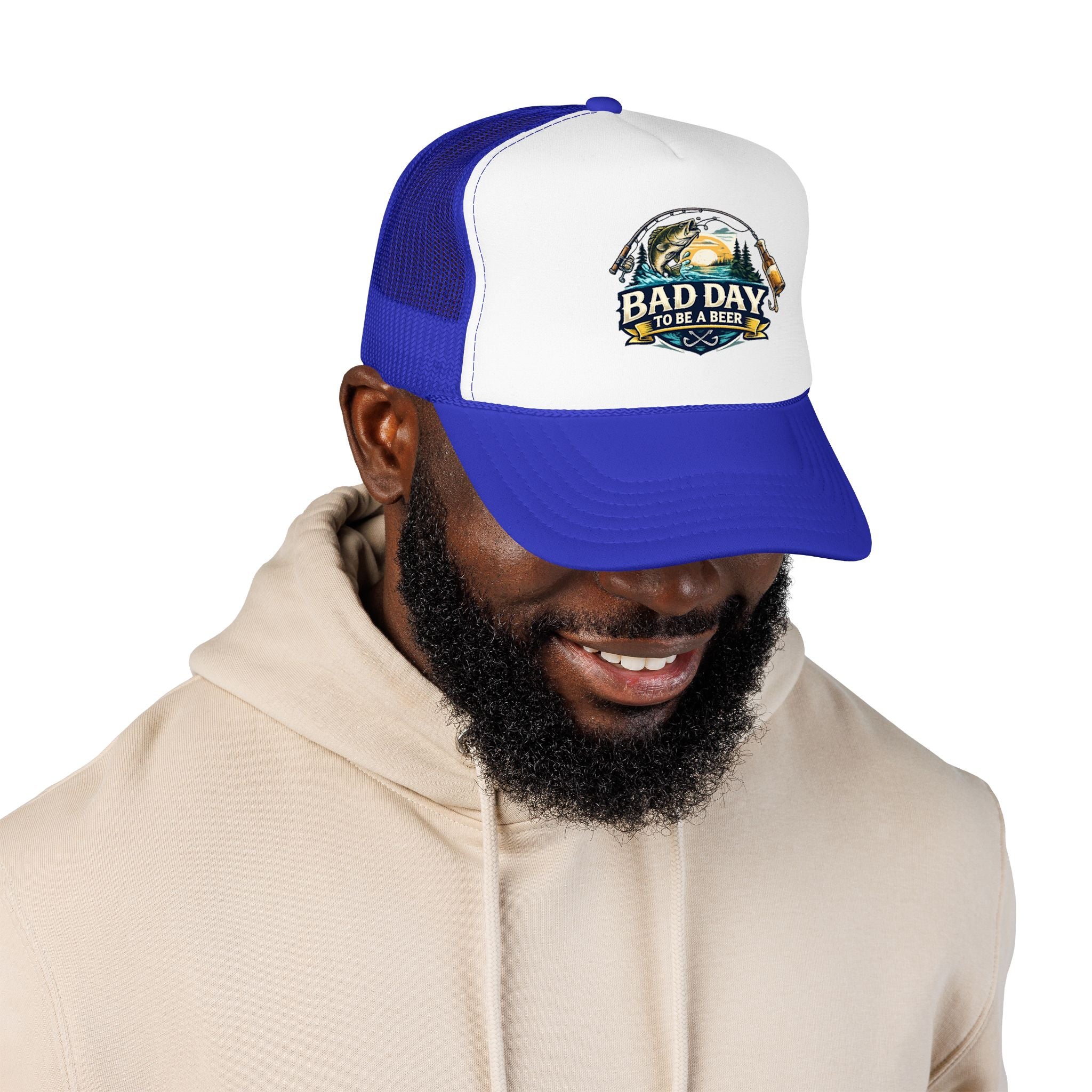Bad Day To Be A Beer Trucker Hat — Vintage Beer Patch Foam Trucker Cap