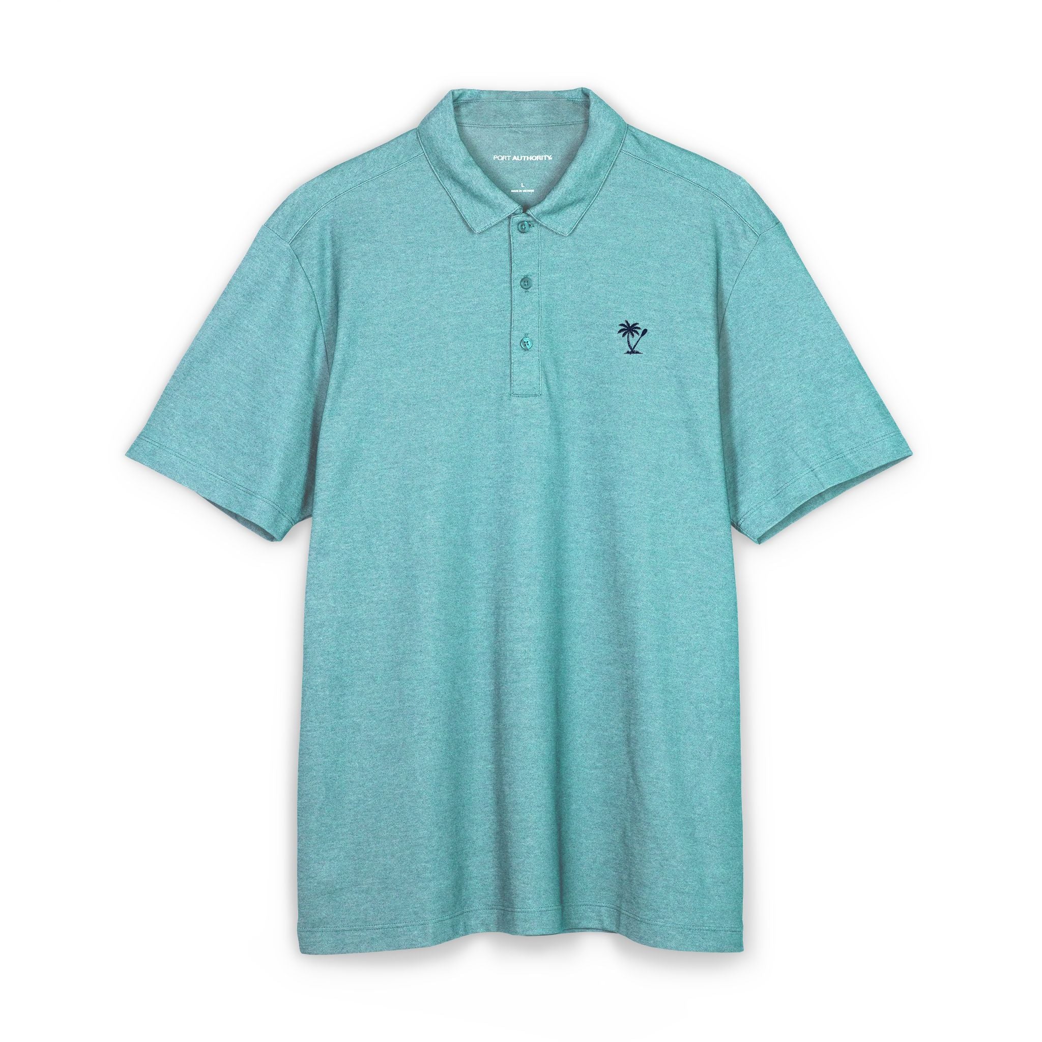Men's Embroidered Logo Polo Shirt - Fine Pique Blend, Classic Work & Casual