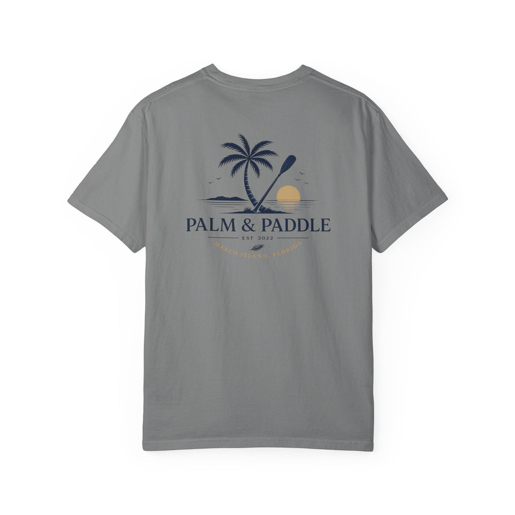 Palm & Paddle logo T-Shirt | Palm tree paddle beach design