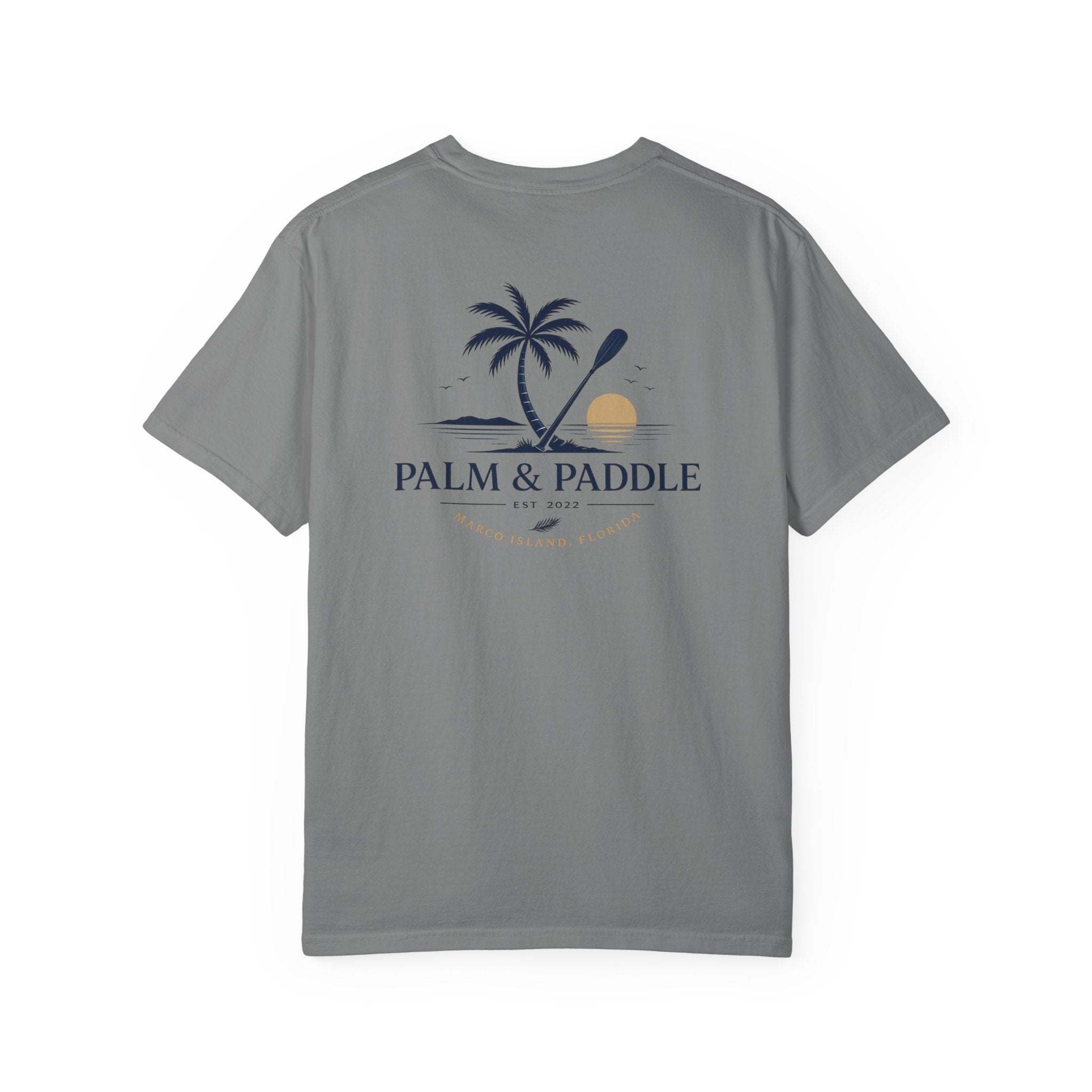 Palm & Paddle logo T-Shirt | Palm tree paddle beach design