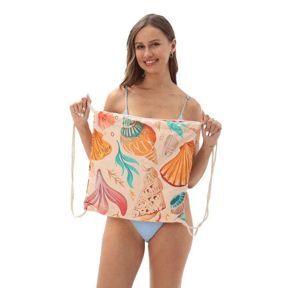 Beach Towel, Lightweight, Quick-Drying, Super Absorbent Soft Beach Towel, Foldable Backpack Style