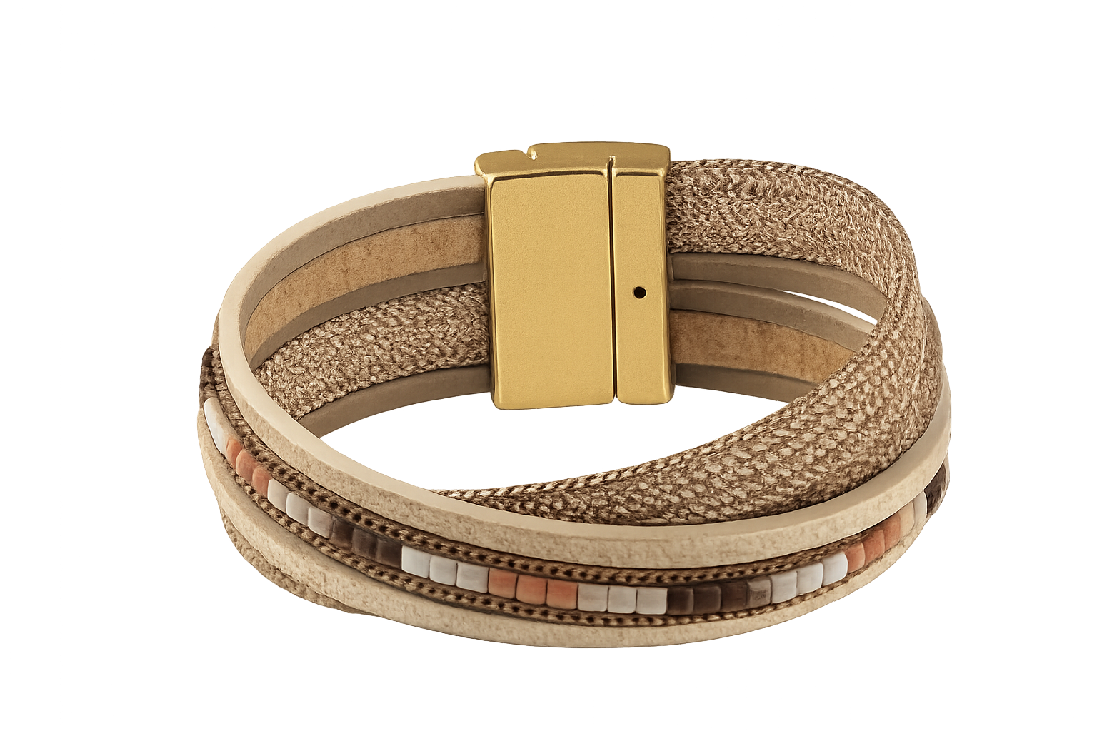 Orgin Elegant multi-strand bracelet with gold clasp