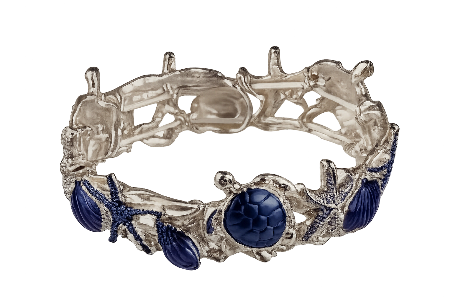 Orgin Ocean-inspired silver charm bracelet