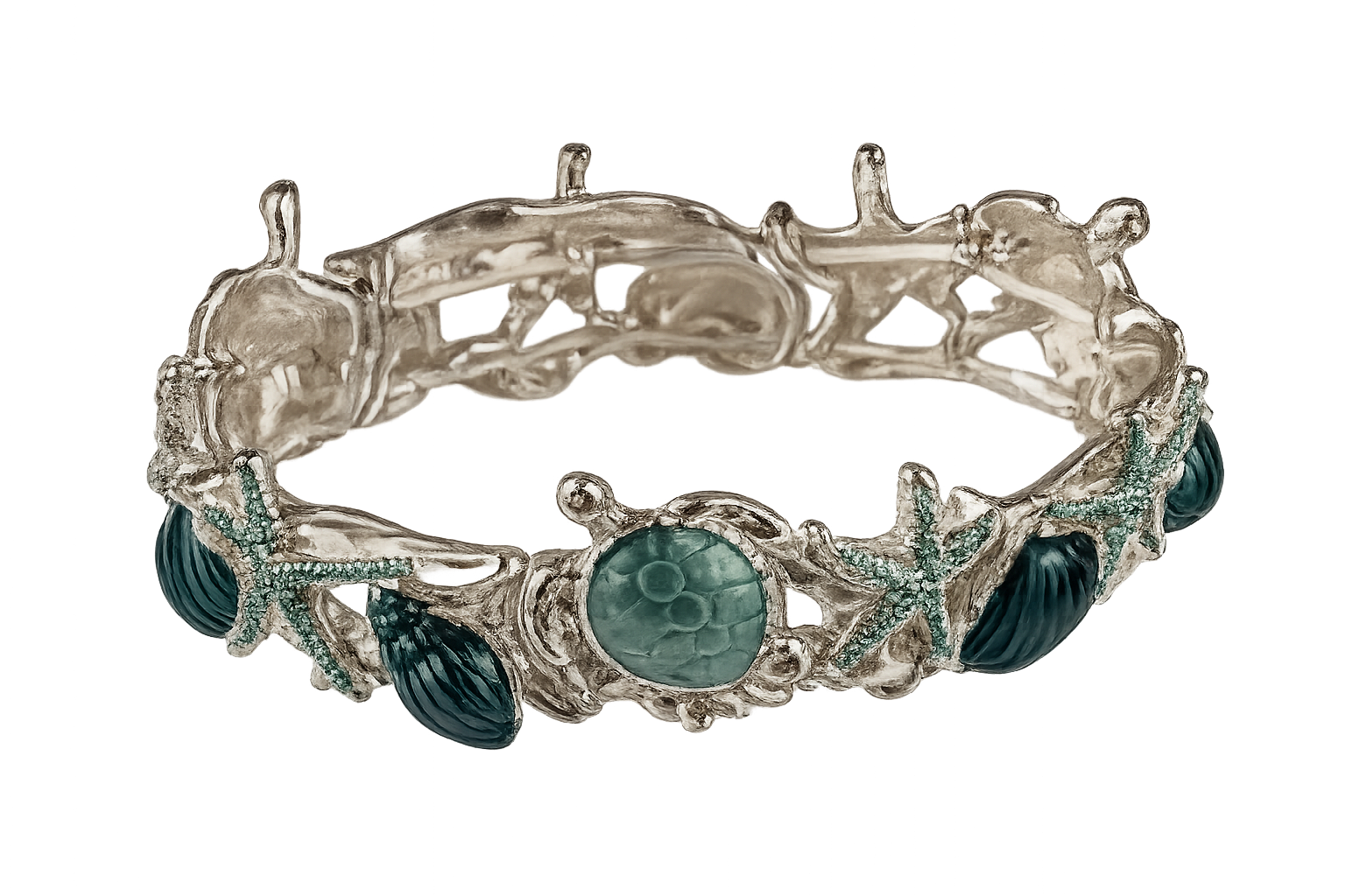 Orgin Ocean-inspired silver/charm bracelet